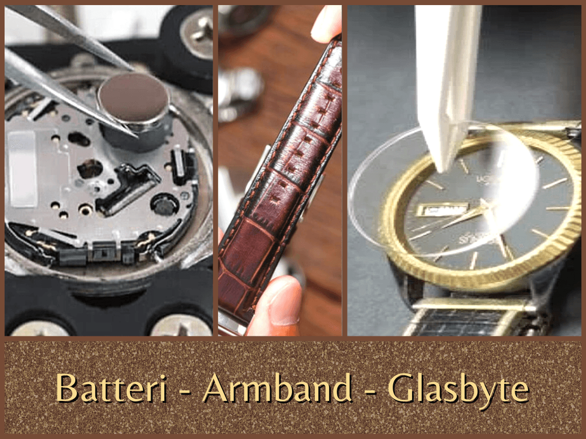 Klockbatteri & länkar – batteribyte och länkjustering