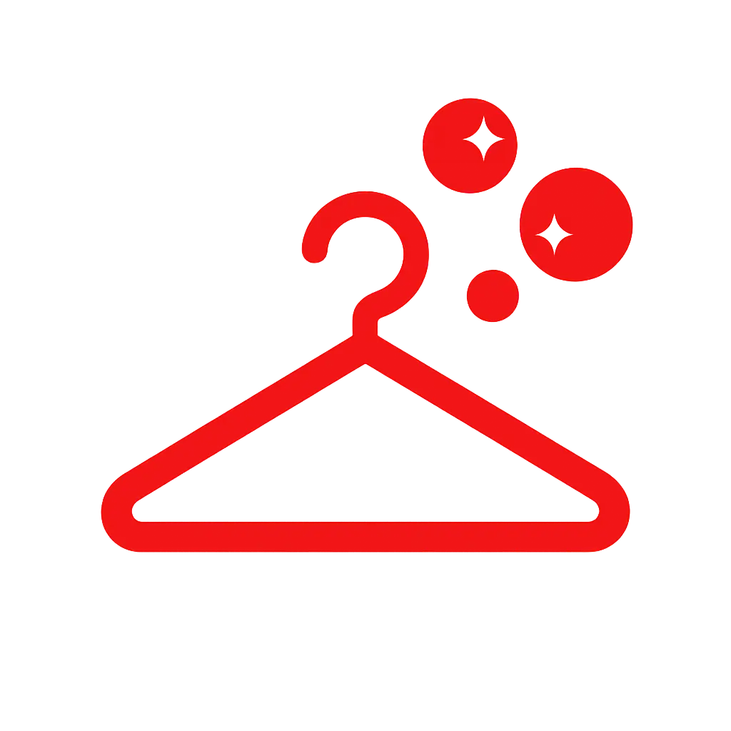 Kemtvätt ikon – galge och bubblor